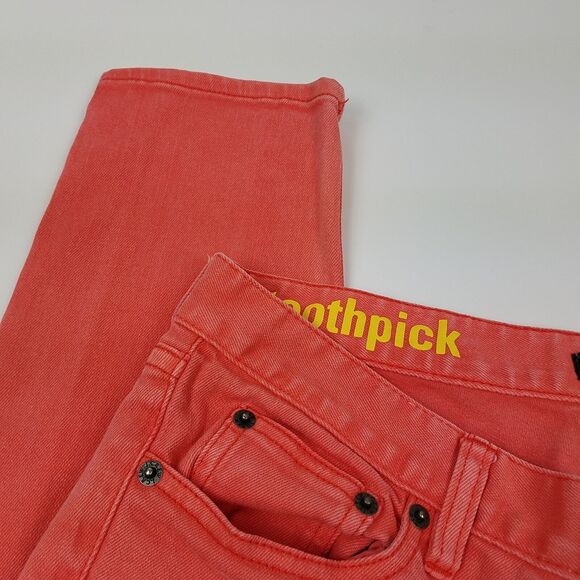 J.Crew Toothpick Jeans Stretch Skinny Coral Pink Casual Spring Size 28 Inseam 27 - Picture 3 of 10